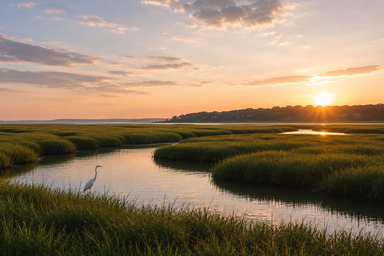 Goldthwait Marsh at sunset